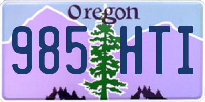 OR license plate 985HTI