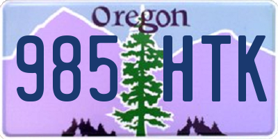 OR license plate 985HTK