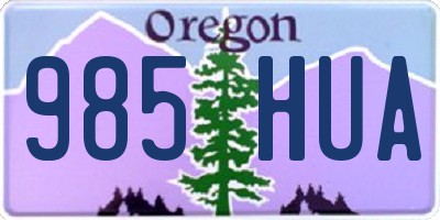 OR license plate 985HUA
