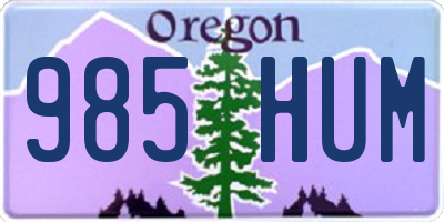 OR license plate 985HUM