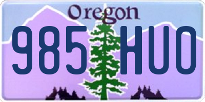 OR license plate 985HUO