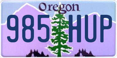 OR license plate 985HUP