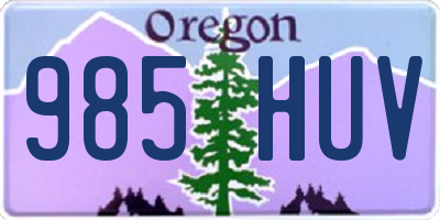 OR license plate 985HUV