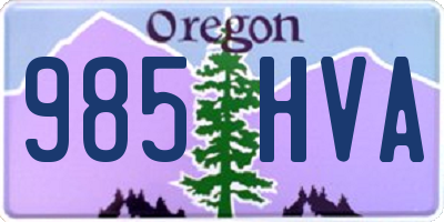 OR license plate 985HVA