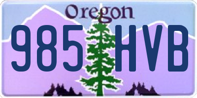OR license plate 985HVB