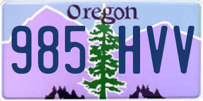 OR license plate 985HVV