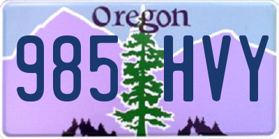 OR license plate 985HVY