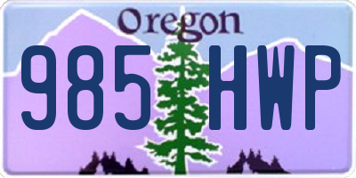OR license plate 985HWP