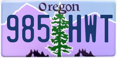 OR license plate 985HWT