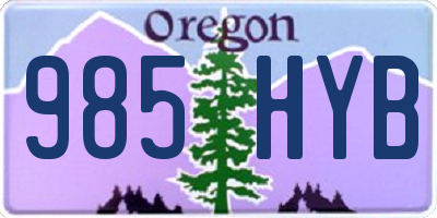 OR license plate 985HYB