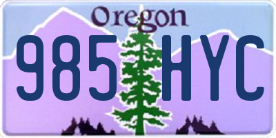 OR license plate 985HYC