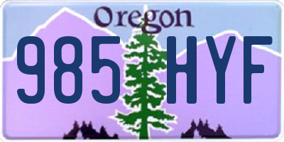 OR license plate 985HYF