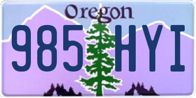 OR license plate 985HYI