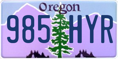 OR license plate 985HYR