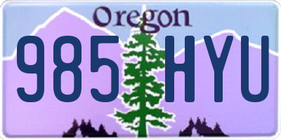 OR license plate 985HYU