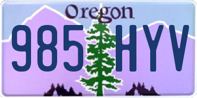 OR license plate 985HYV