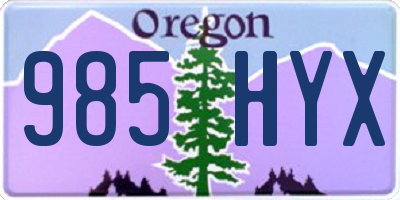 OR license plate 985HYX