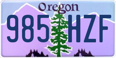 OR license plate 985HZF