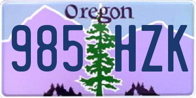 OR license plate 985HZK