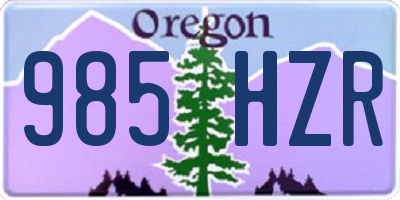 OR license plate 985HZR