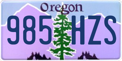 OR license plate 985HZS