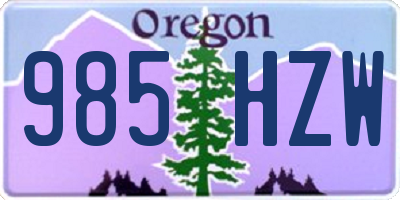 OR license plate 985HZW