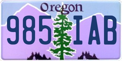 OR license plate 985IAB