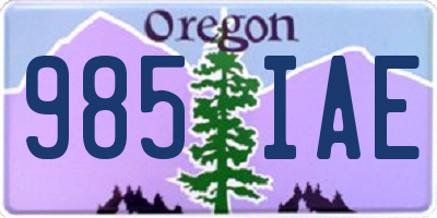 OR license plate 985IAE