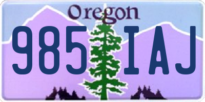 OR license plate 985IAJ