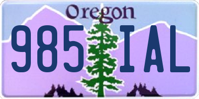 OR license plate 985IAL