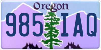 OR license plate 985IAQ