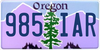 OR license plate 985IAR