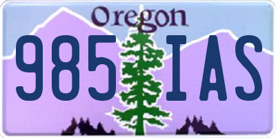 OR license plate 985IAS