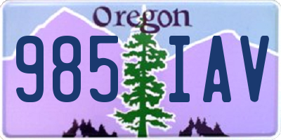 OR license plate 985IAV