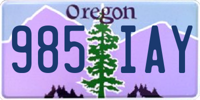 OR license plate 985IAY