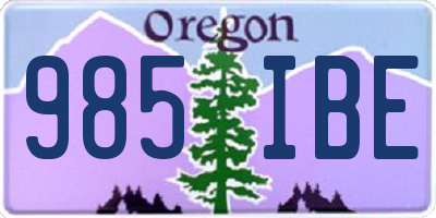 OR license plate 985IBE