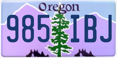 OR license plate 985IBJ