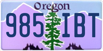 OR license plate 985IBT