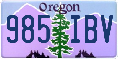 OR license plate 985IBV