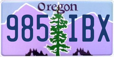 OR license plate 985IBX