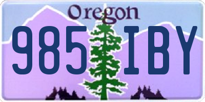 OR license plate 985IBY