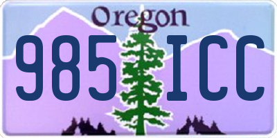 OR license plate 985ICC