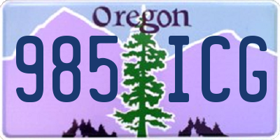 OR license plate 985ICG