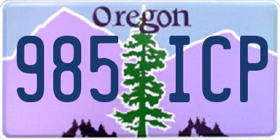 OR license plate 985ICP