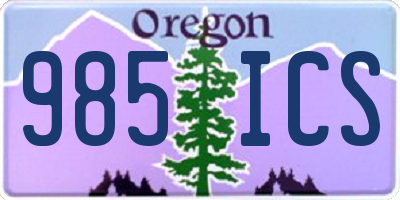 OR license plate 985ICS