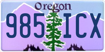 OR license plate 985ICX