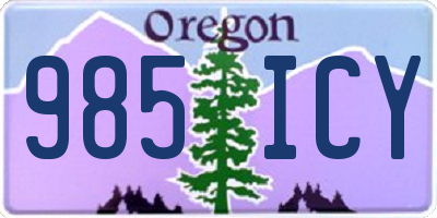 OR license plate 985ICY