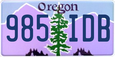 OR license plate 985IDB
