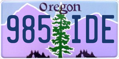 OR license plate 985IDE
