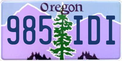 OR license plate 985IDI